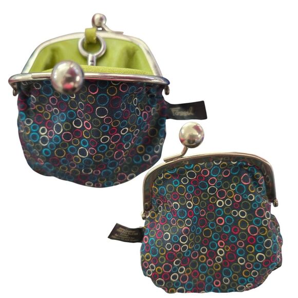 Fossil Coin Kiss-Lock Closure Owl Design w/ Key Olive Green Leather - Picture 2 of 5